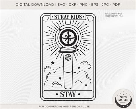 Stray Kids Lightstick Tarot Card Svg SKZ Clip Art Kpop Digital Download ...