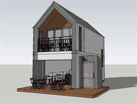 Two Story House 3d Model Cad Drawing Details Skp File Cadbull