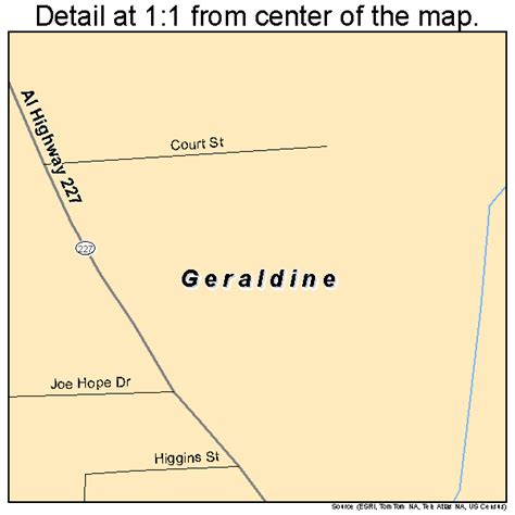 Geraldine Alabama Street Map 0129608