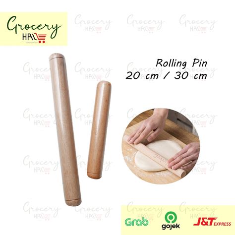 Jual ROLLING PIN KAYU 20 CM 30 CM PENGGILAS ADONAN ROTI KUE