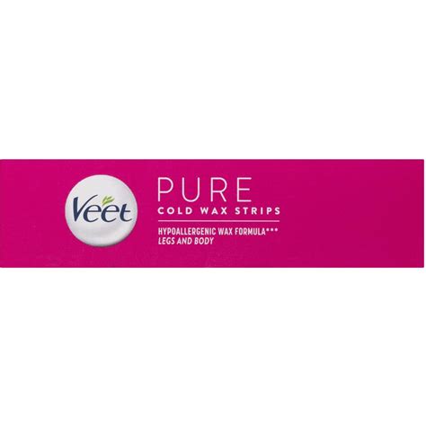 Veet Pure Cold Wax Strips Legs Body 20 Pack Woolworths