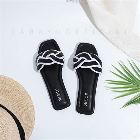 Jual Parayu Kece Sandal Flat Wanita Sandal Teplek Gretha Korean Style