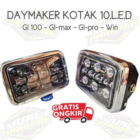 LAMPU DAYMAKER KOTAK 10 LED SET BATOK GL MAX GL PRO GL 100 HONDA WIN RX