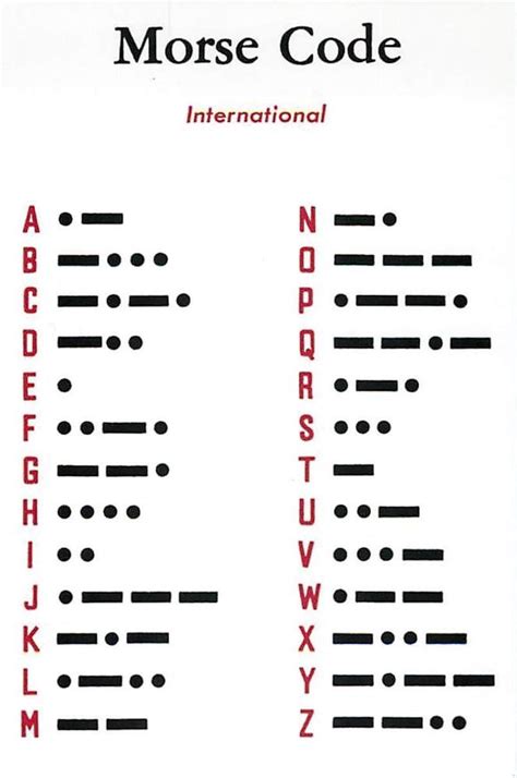 Morse Code Alphabet Printable