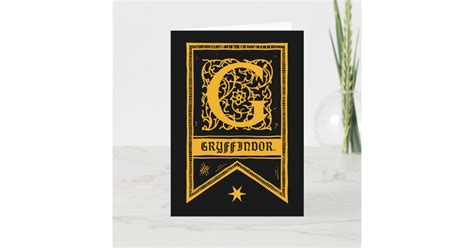 Harry Potter Gryffindor Monogram Banner Note Card Zazzle