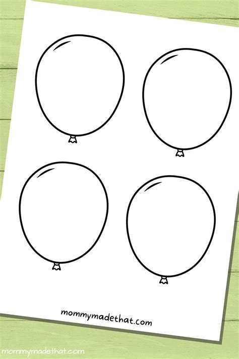 Free Printable Balloon Templates Different Sizes