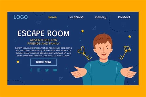 Free Vector Hand Drawn Escape Room Landing Page Template