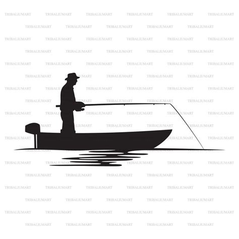 Fisherman In A Boat Silhouette Bass Boat Gone Fishing Cut Files For