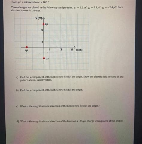 Solved Note C Microcoulomb C Three Charges Are Chegg