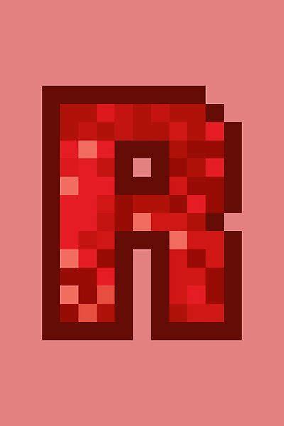 Letter Art Red Retro Pixel Pattern R