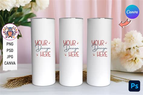 20oz Skinny Tumbler Mockup Psd Graphic By Crafty Corner · Creative Fabrica