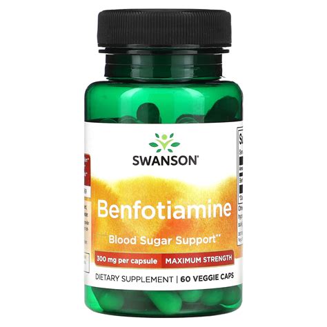 Swanson Benfotiamin maximale Stärke 300 mg 60 pflanzliche Kapseln