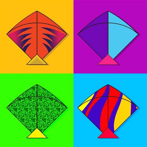 Premium Vector Set Of Colorful Flat Vector Kites