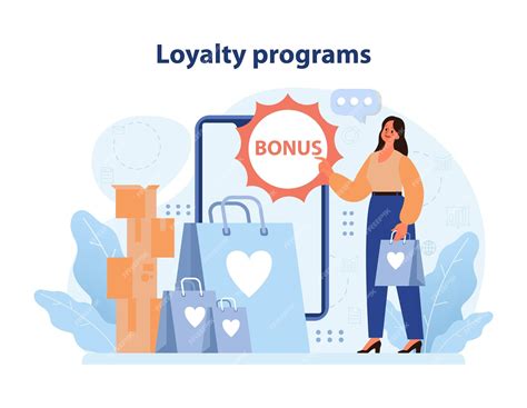 Premium Vector | Loyalty program rewards confident shopper points to a