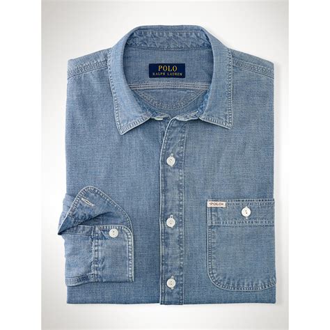 Polo Ralph Lauren Chambray Work Shirt In Blue For Men Lyst