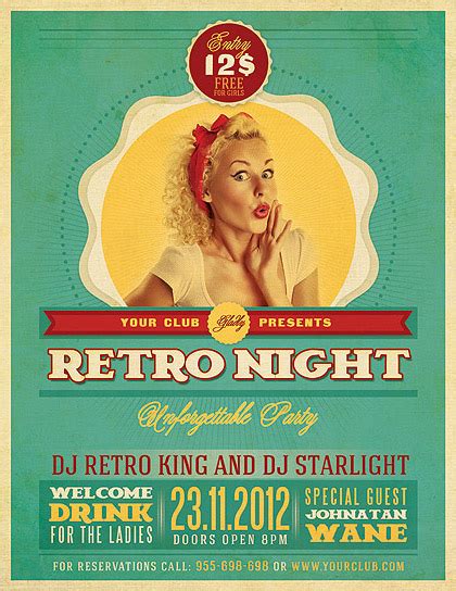 Retro Party Flyer Template On Behance