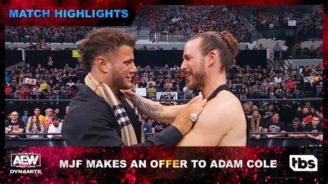 MJF Offers Adam Cole A Chance At History AEW Dynamite TBS YouTube