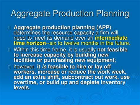 Ppt Capacity Planning And Aggregate Production Planning Powerpoint