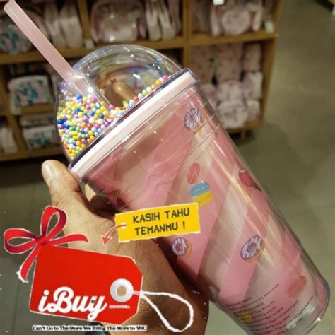 Promo Miniso Ml We Bare Bears Grizzly Tumbler D Sedotan Botol Minum