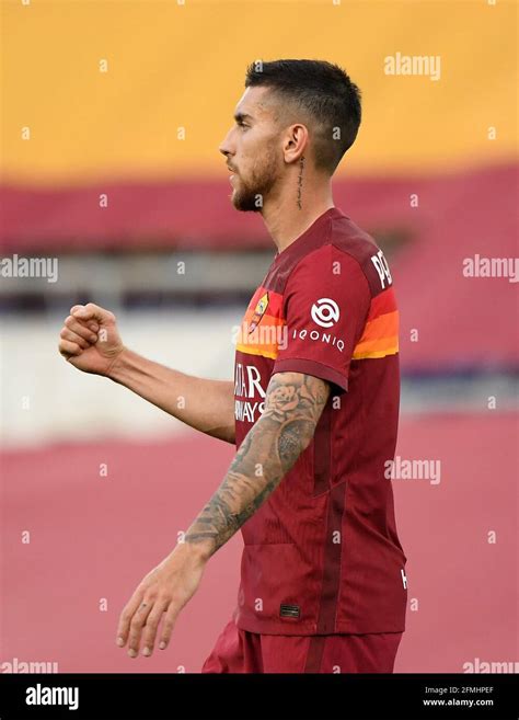 Rome Italy 9th May 2021 Romas Lorenzo Pellegrini Celebrates His