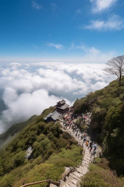 Una Vista Del Cielo Desde La Cima Del Monte Fuji Foto Premium