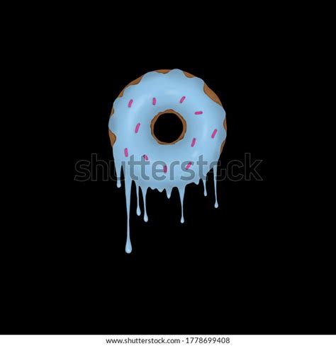 Drip Glaze Blue Donut Illustration Stock Illustration 1778699408 ...