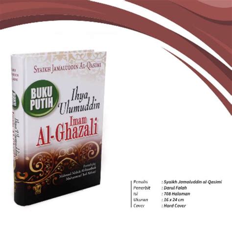 Jual Buku Bacaan Buku Putih Ihya Ulumuddin Imam Ghazali Darul Falah