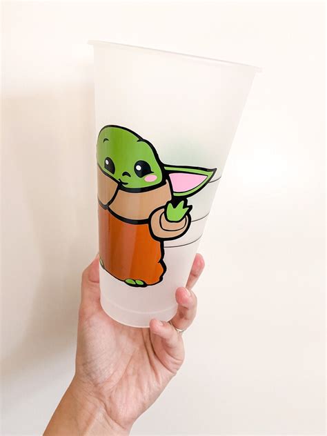 Baby Yoda Cup Baby Yoda Starbucks Cup Color Changing Cup Etsy