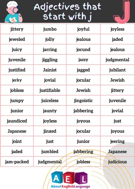 Useful Adjectives that start with J – Learn English online free