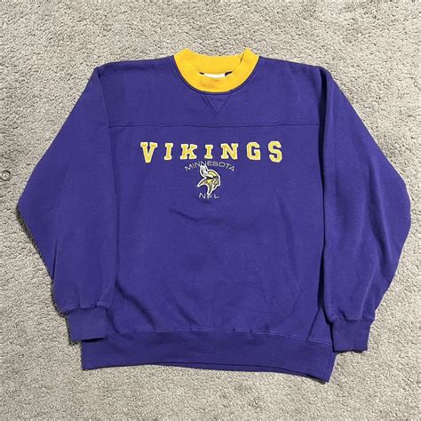 Vintage Minnesota Vikings Crewneck Size M No Tag Depop