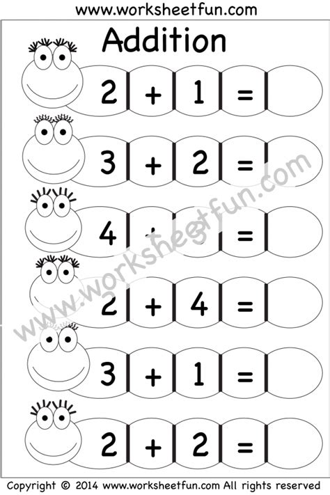 Beginner Addition 3 Kindergarten Addition Worksheets Free Printable