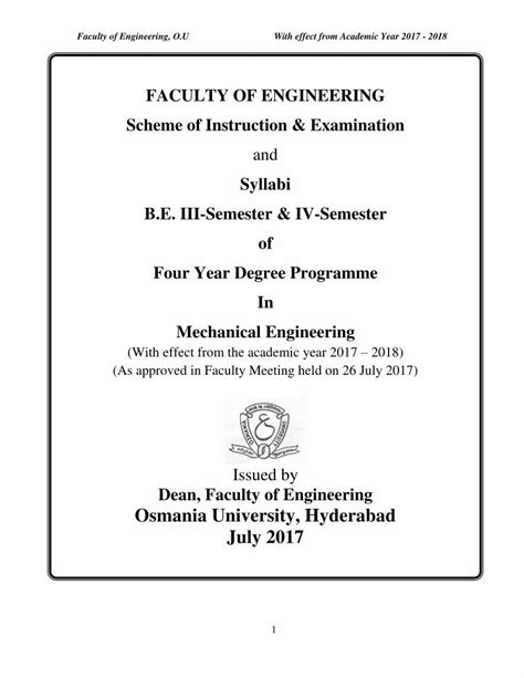 Pdf Faculty Of Engineering Scheme Of Instruction Examination