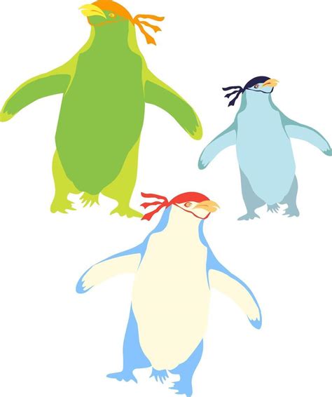 conjunto de icono colorido pingüino vestir un pañuelo 42335497 Vector