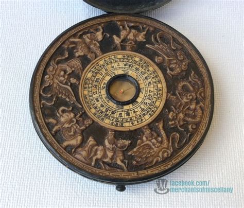 Antique Chinese Feng Shui Compass Luo Pan Circa 19th Century Feng Shui Compass Feng Shui