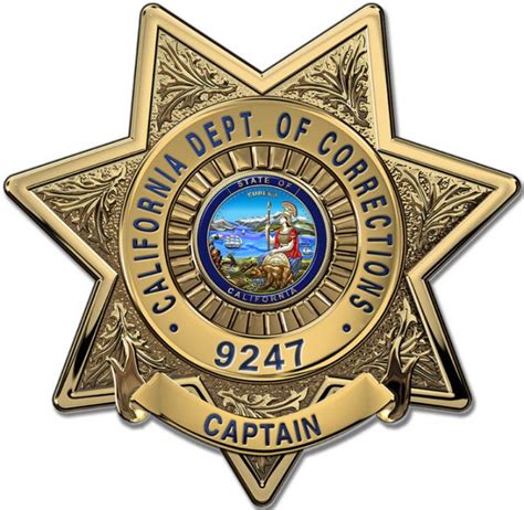 California Department of Corrections (Captain) Badge all Metal Sign wi ...