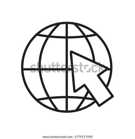 Global Sphere Cursor Arrow Icon Over Stock Vector Royalty Free