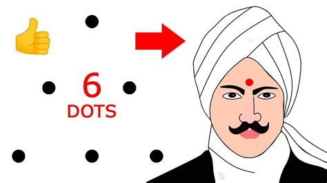 Turn Dots Into Bharathiyar Drawing How To Draw Mahakavi Subramaniya