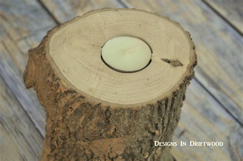 Large Rustic Wood Candle Holder Country Candle Holder Etsy