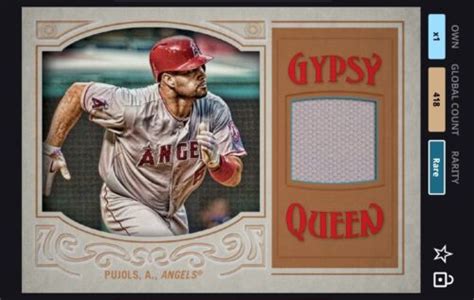 TOPPS BUNT 2016 ALBERT PUJOLS 418cc GYPSY QUEEN RELIC LA ANGELS