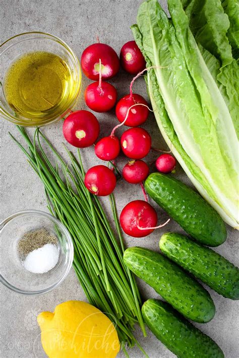 Lettuce Radish Salad with Lemon Vinaigrette - Olga in the Kitchen