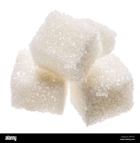 White sugar cubes on white background. Macro picture Stock Photo - Alamy