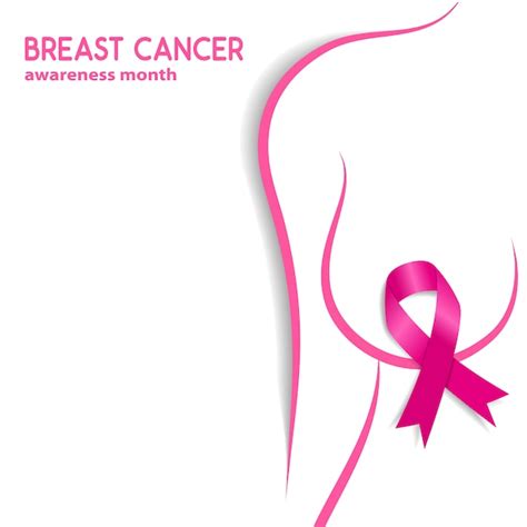 Premium Vector Breast Cancer Awareness Month Woman Silhouette With