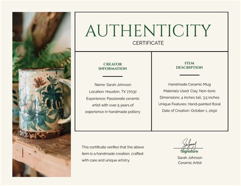 Free Printable Authenticity Certificate Templates To Customize Online