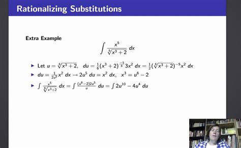 Calculus II Lectures 11 And 12 V9 Rationalizing Substutions Ex 3