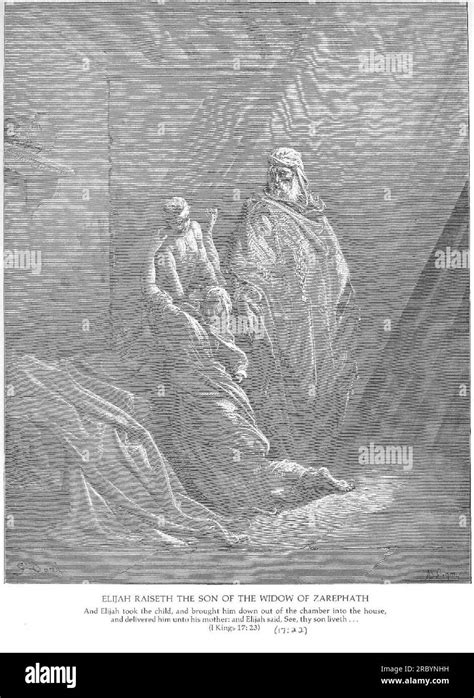 Elijah Raises The Son Of The Widow Of Zarephath By Gustave Dore Stock