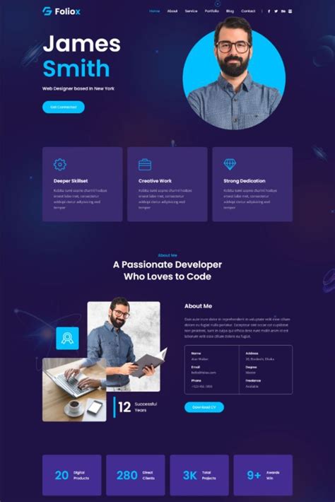 Foliox Personal Portfolio Template Portfolio Web Design Portfolio