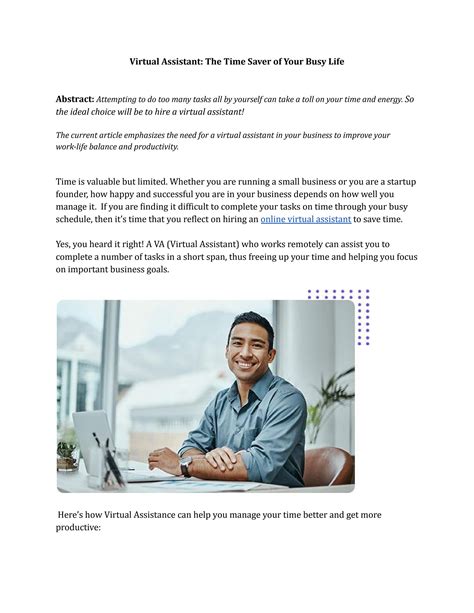 Virtual Assistant: The Time Saver Of Your Business Life by