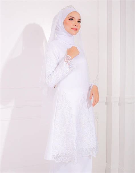 Baju Nikah Tunang Grace Kurung Hijabista Hub White Women S Fashion