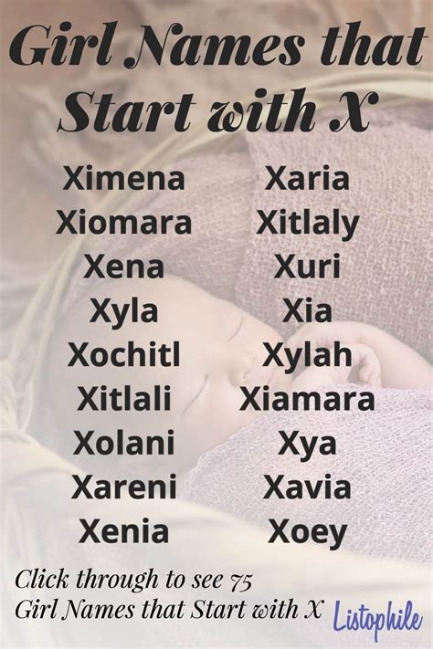 Girl Names That Start With X Artofit