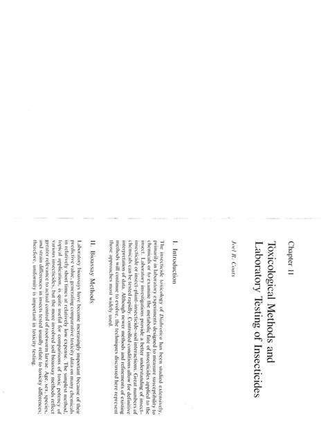 (PDF) Toxicological Methods and Laboratory Testing of Insecticides